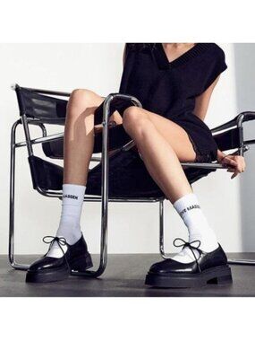 Milooey shoes Black Round Toe Platform Mary Janes Cute Lace Up Chunky Heel Pumps